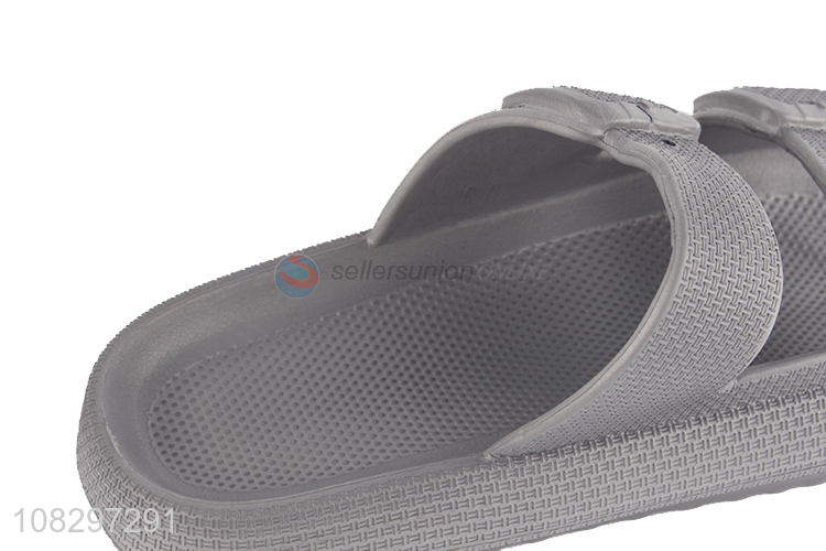 Factory direct sale grey buckle men casual slippers wholesale