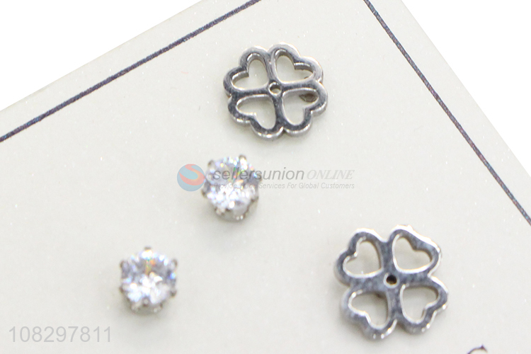 Best selling tiny stainless steel earrings set fashion jewelry