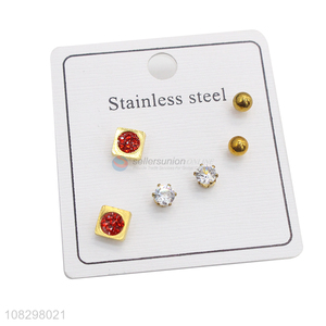 Hot selling tiny simple earrings stainless steel stud earrings