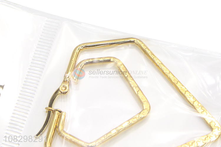 Yiwu market stainless steel geometric hoop earrings for women