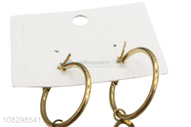 Wholesale stainless steel butterfly pendant hoop earrings for girls