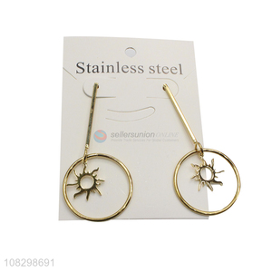 Wholesale stainless steel minimalism geometric earrings for women