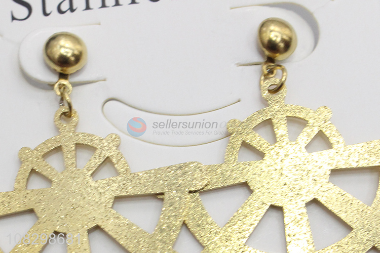 Popular product stainless steel diamond dust helm dangle earrings