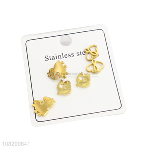 Good Quality Metal Ear Stud 3 Pairs Earrings Set