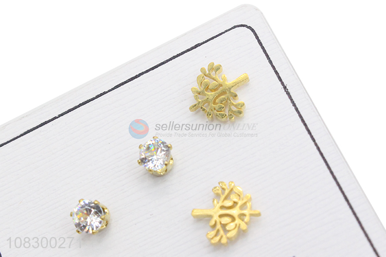 Wholesale Trendy Ladies Ear Stud Metal Stud Earrings Set