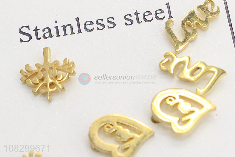 Good Price 3 Pairs Stainless Steel Ear Stud Wholesale