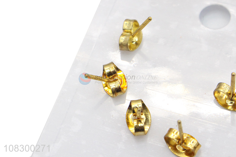 Wholesale Trendy Ladies Ear Stud Metal Stud Earrings Set