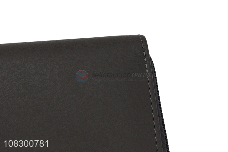 Good quality pu leather rivet clutch purse zipper wallets