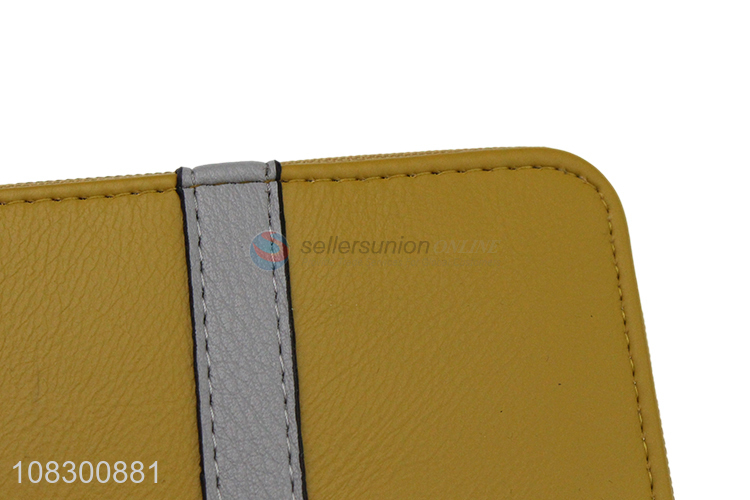 Good quality long zipper wallet pu leather clutch wallet