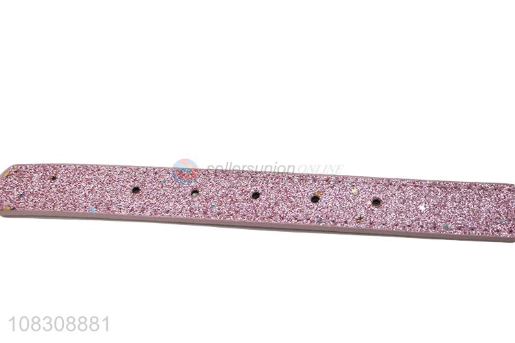 Good price glitter pu leather pet collar for puppy dogs