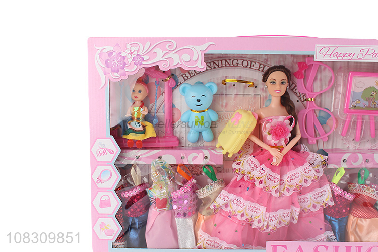 Yiwu market play house toy dolls girls dress up dolls wholesale