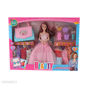 Yiwu wholesale cartoon doll pretend play beauty doll for girls