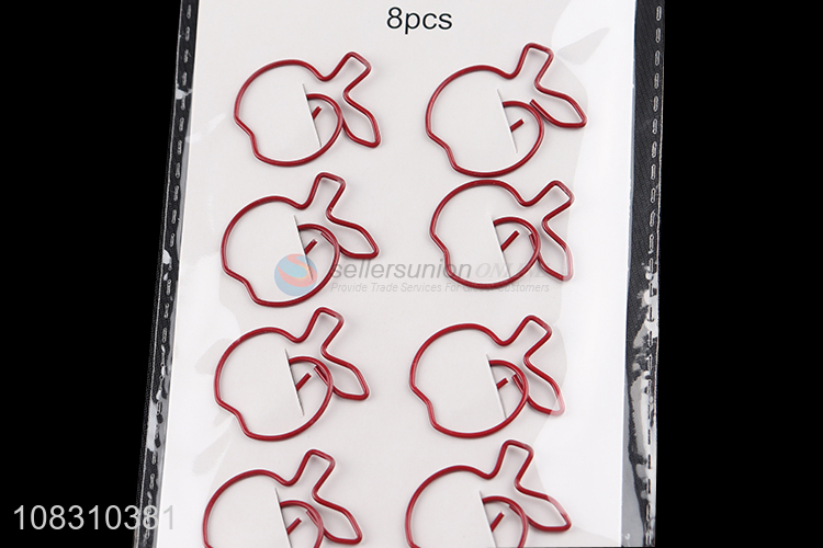 Hot selling mini apple paper clips metal pins for office