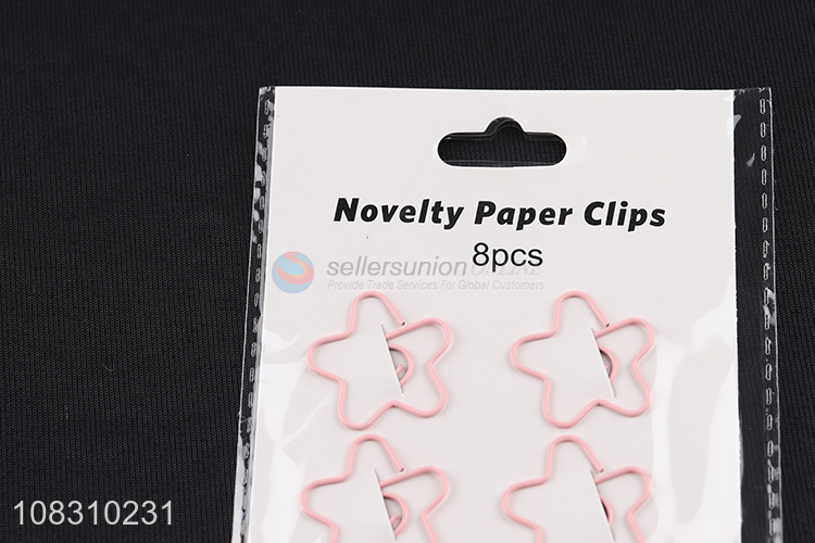 Yiwu wholesale pink star paper clips metal clips for office