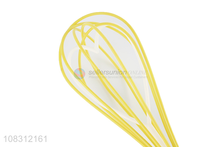 Hot selling yellow long handle egg whisk home kitchen tools