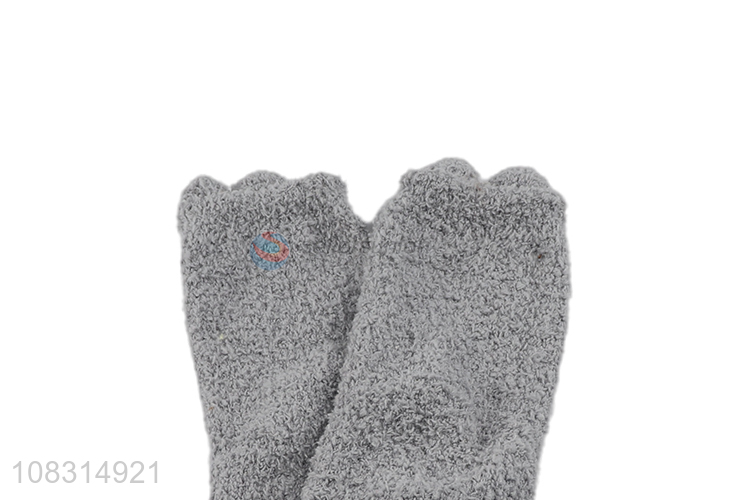 Hot selling gray thickened floor socks home thermal socks