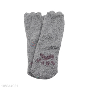 Hot selling gray thickened floor socks home thermal socks