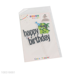 China factory acrylic cartoon happy birthday cake topper for sale