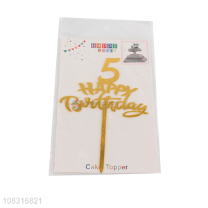 Most popular golden number cake topper birthday cake decoration