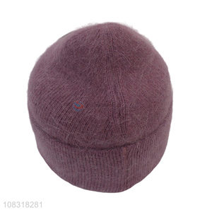 Good price wholesale rabbit fur hat ladies warm knitted hat
