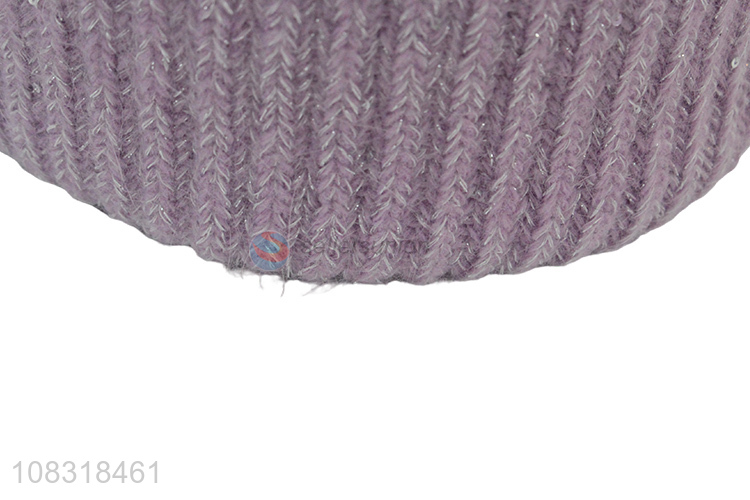 Top quality women winter hat solid color knitted beanies