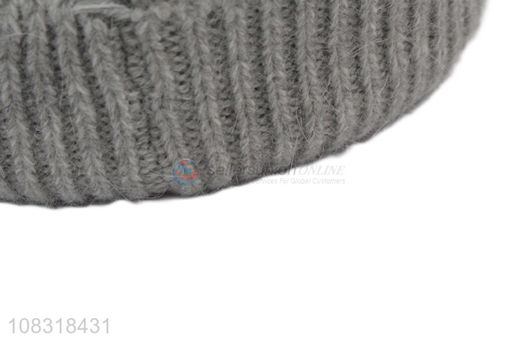 Wholesale price fashion knitted hat thicken fleece hat