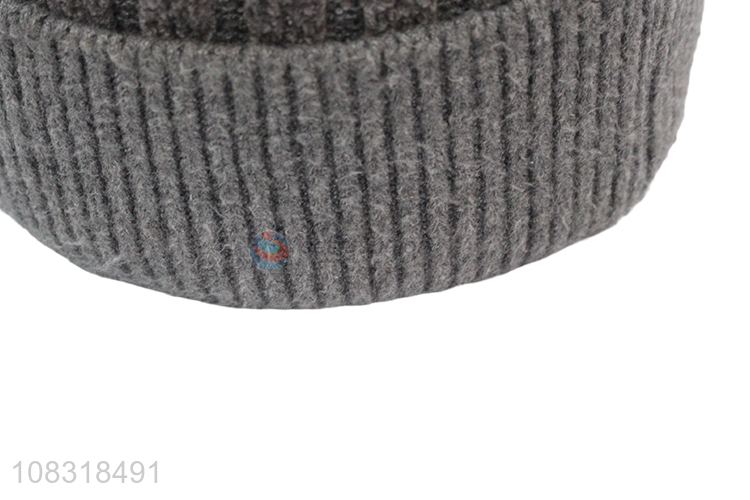 China supplier chenille hat thickened knitted hat with pom