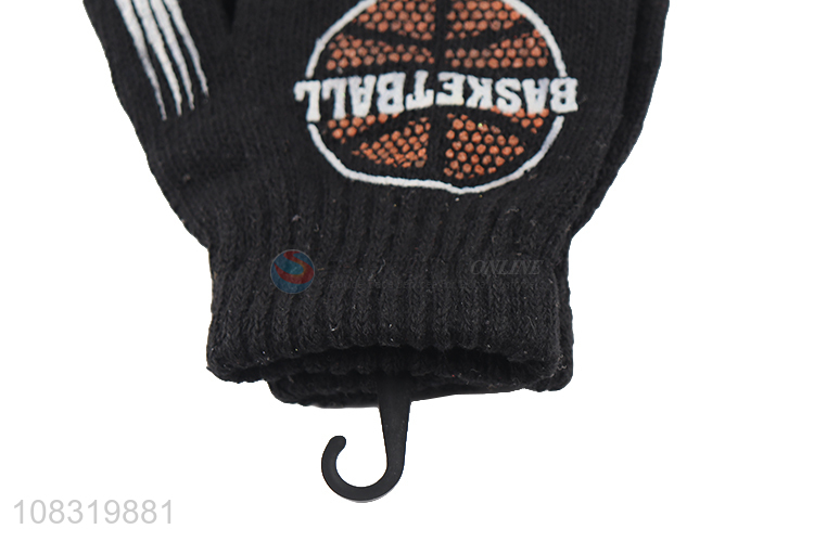 Wholesale kids children winter warm knitted non-slip gloves