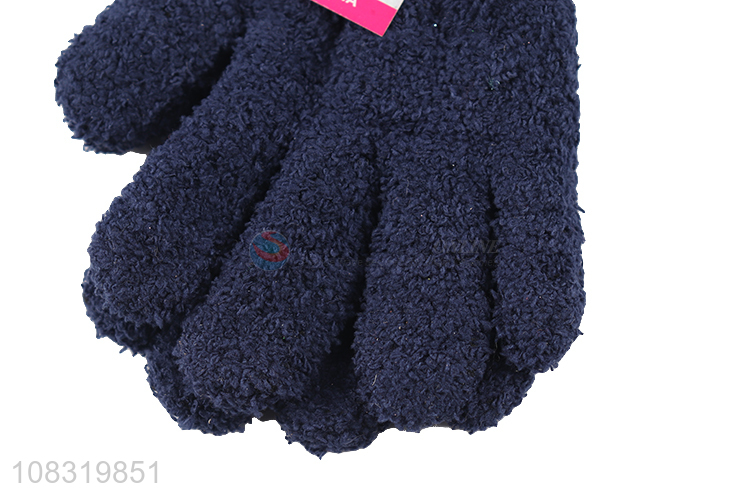 Factory price kids gloves knitted fluffy winter warm mittens