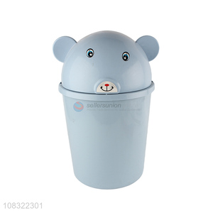 Cute design cartoon plastic household waste bin trash bin