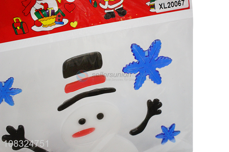 Hot selling reusable gel Christmas window clings for glass window