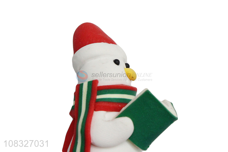 Fashion Snowman Figurine Polymer Clay Christmas Cake Topper