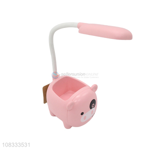 Cartoon Pig Storage Box Base Flexible Table Lamp Reading Lamp