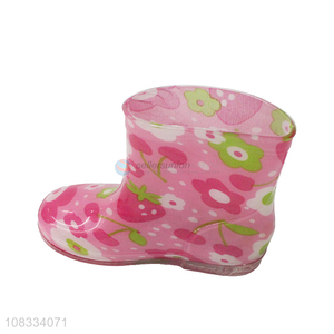 Wholesale kids short rainboots waterproof floral printed rain boots