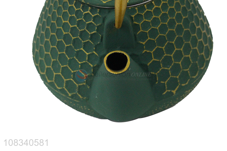 Popular design 1.0L topgrade cast iron teapot with honeycomb pattern