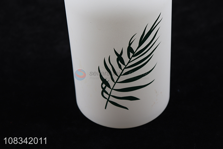 New products leaf pattern opaque glass floral vase for home decor