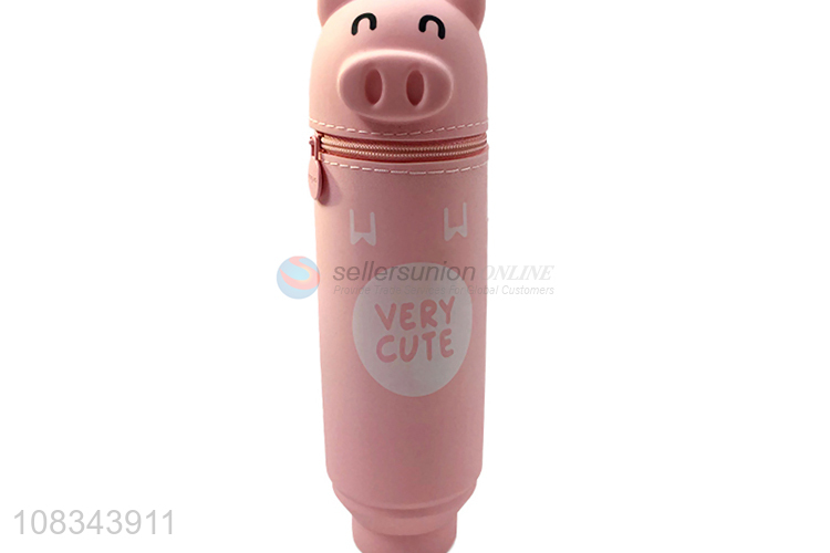 Cartoon Pig Design Silicon Pencil Bag Pencil Case