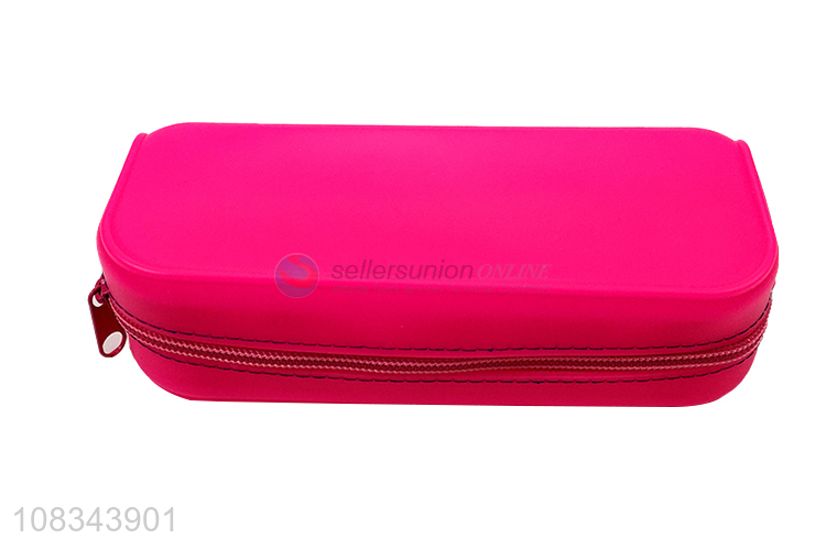 Hot Selling Large Capacity Silicone Pencil Bag With Zipper