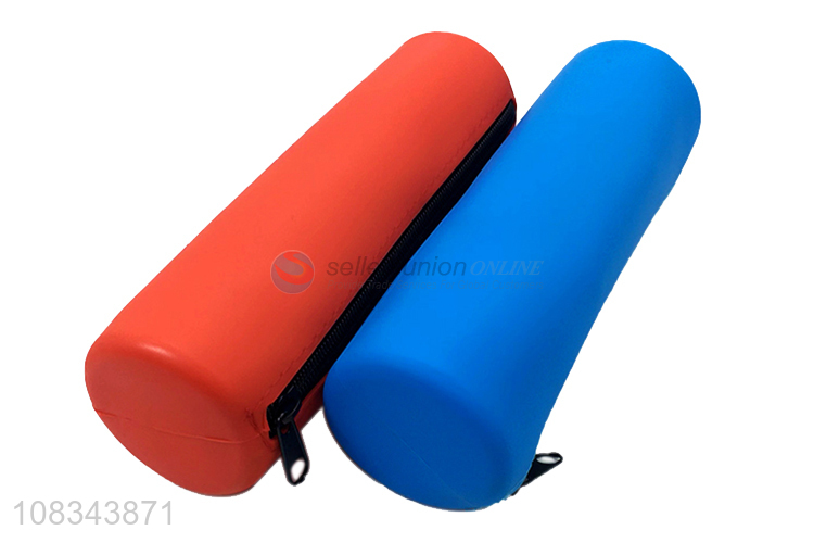 High Quality Cylindrical Pencil Case Silicone Pencil Bag