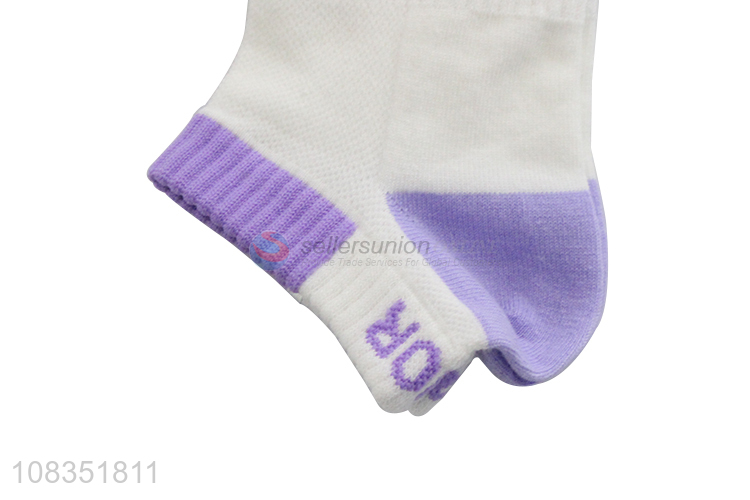 Custom non-slip boat socks cotton no show socks for women girls