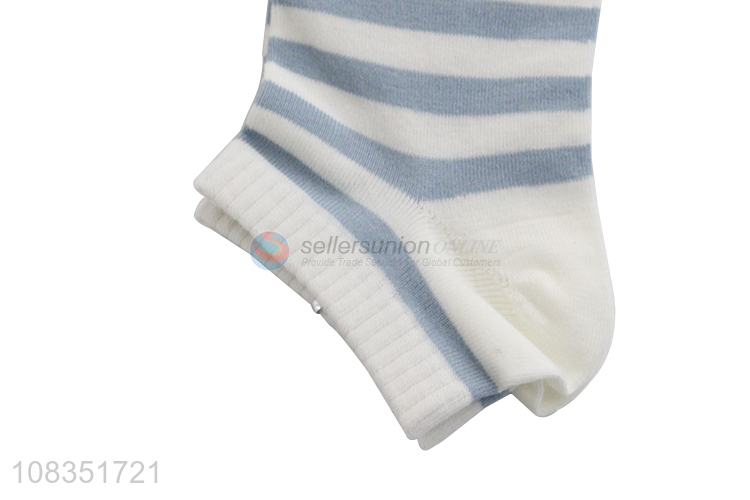 Good quality striped cotton boat socks no show socks for women