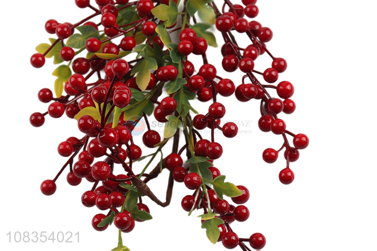 New arrival Christmas ornaments artificial long stem red fruit twigs