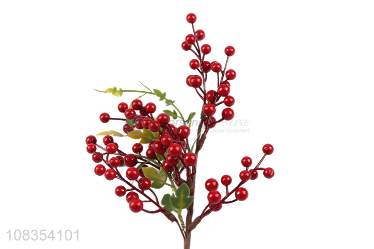 Wholesale price red fruit christmas branch artificial plants