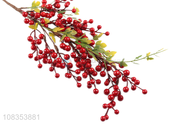 Wholesale creative red berry christmas branch artificial plants