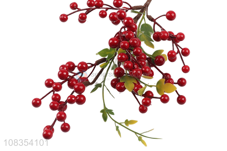 Wholesale price red fruit christmas branch artificial plants