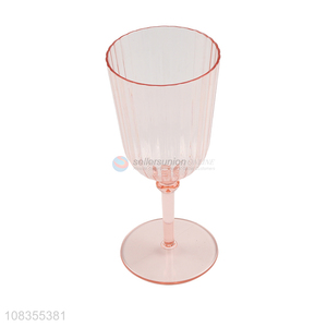 Good quality plastic goblet cups custom plastic wine glasses 300ml