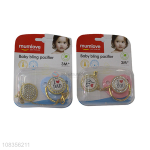 Wholelsale baby pacifier luxury bling baby pacifier nipple