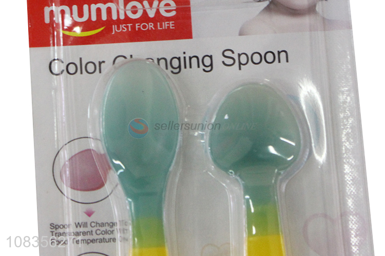 New arrival temperature sensor color changing baby spoon set