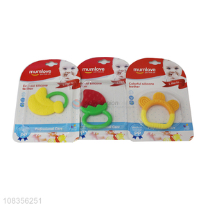 Good quality fruit design food grade silicone baby teether