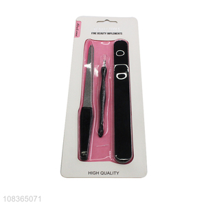 Factory wholesale 3pcs <em>manicure</em> pedicure <em>set</em> nail files cuticle pusher